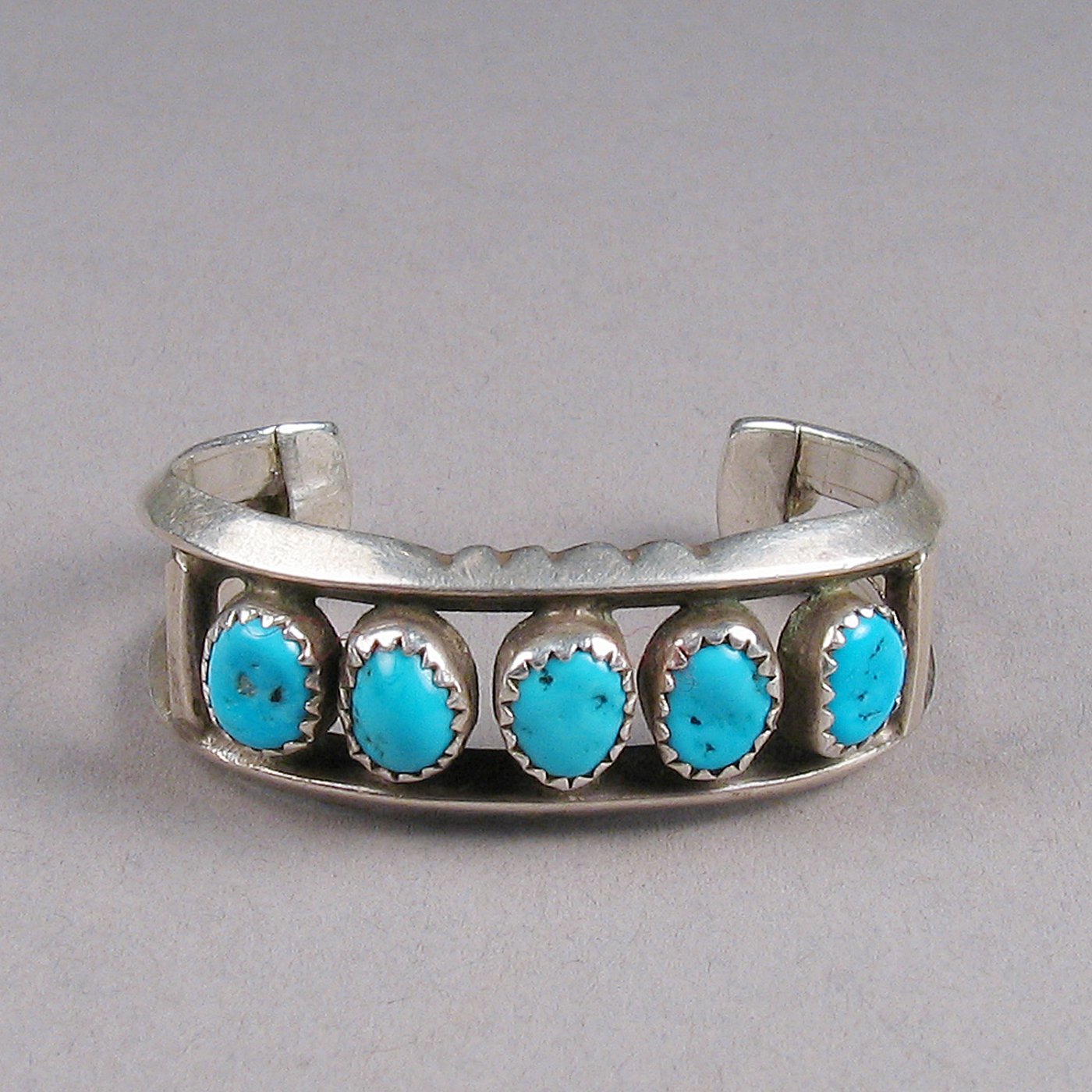 Navajo Baby Bracelet with Five Stones, c.1970 Shiprock Santa Fe