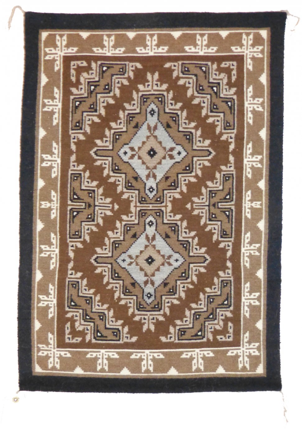 Navajo Two Grey Hills Trading Post Rug, c.1980 Shiprock Santa Fe