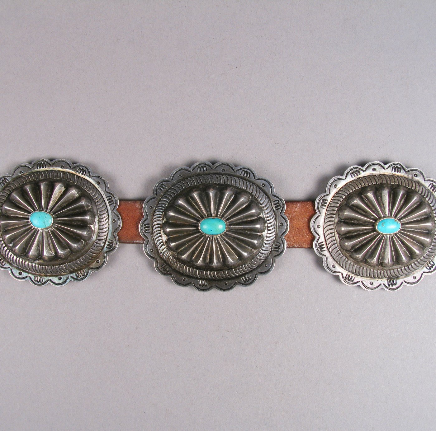 Vintage Concho Belt with Stones Shiprock Santa Fe