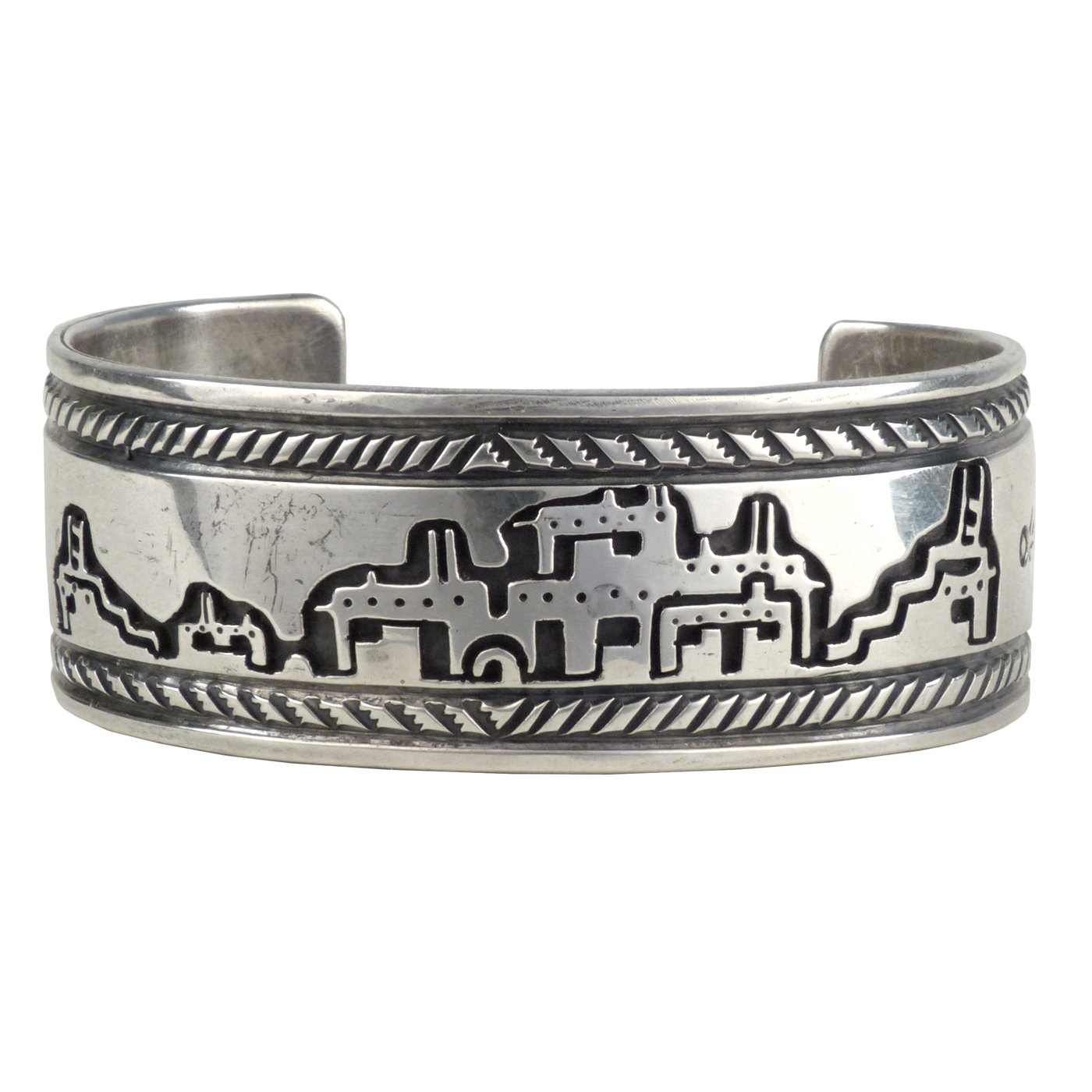 Vidal Aragon, Santo Domingo Silver Overlay Bracelet, c.1990 