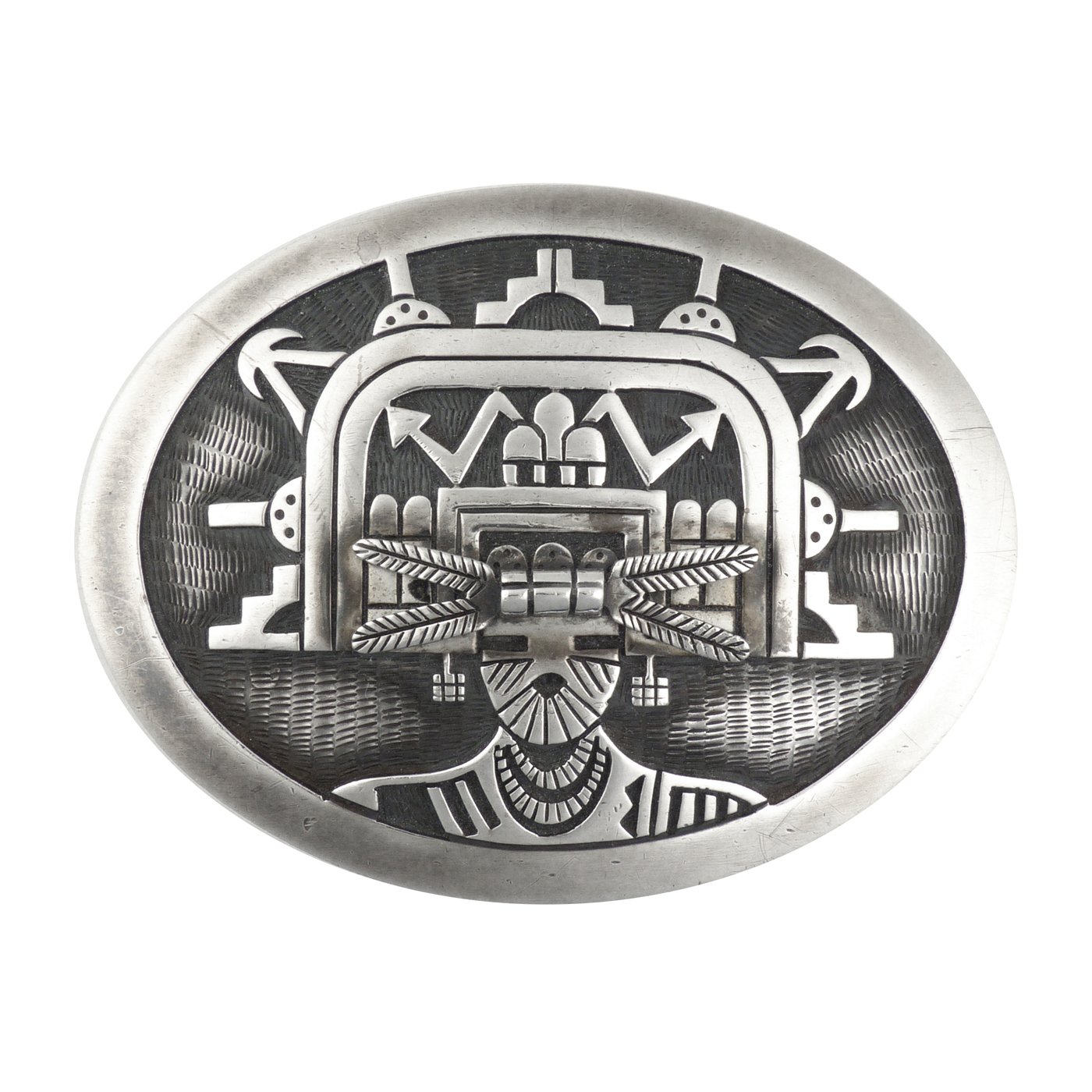 Roy Talahaftewa, Hopi Silver Kachina Belt Buckle, c.1980 | Shiprock ...