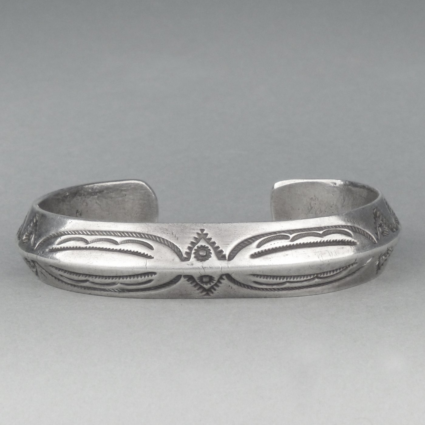 Navajo Heavy Silver Carinated Bracelet by Jake Adakai, c.1960 ...