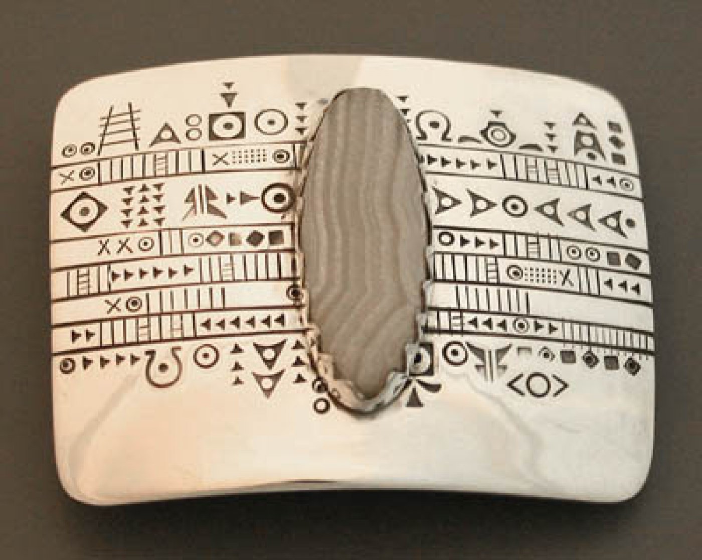 Belt Buckle with Quartz Shiprock Santa Fe