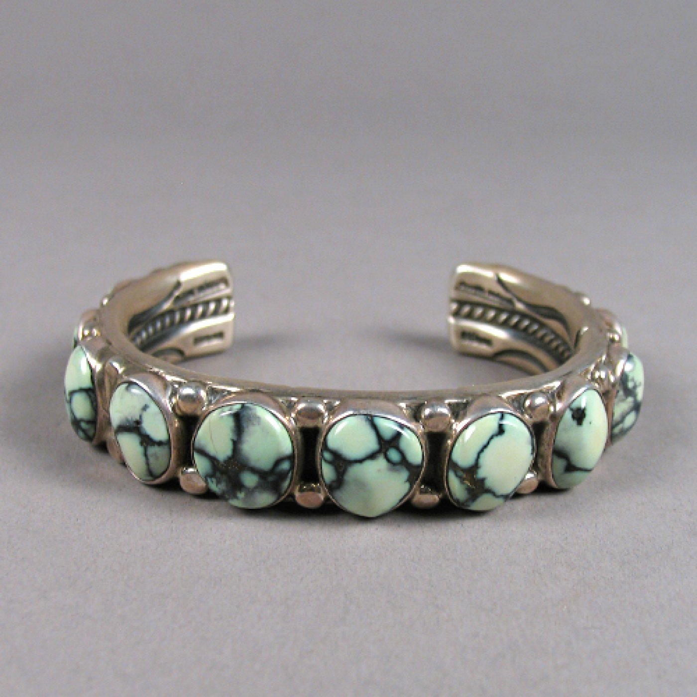 Orville Tsinnie Variscite Row Bracelet | Shiprock Santa Fe