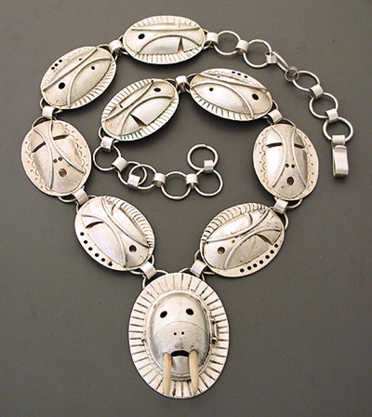 Silver Necklace With Ivory Shiprock Santa Fe