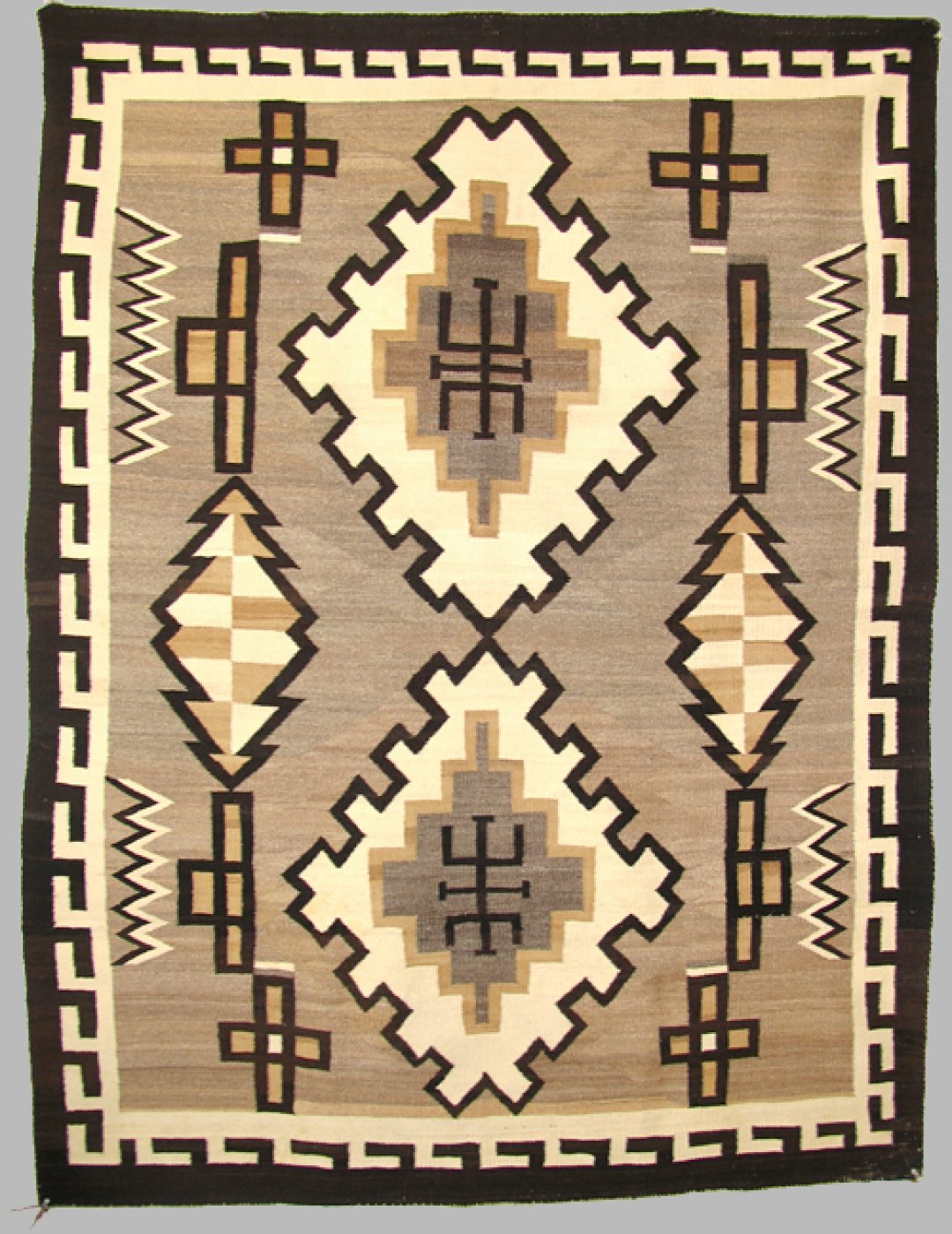 Two Grey Hills Trading Post Rug, c. 1930 Shiprock Santa Fe