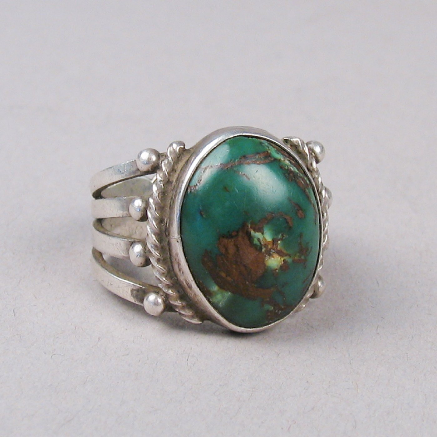 Silver Ring with Turquoise Cabochon, c. 1930 | Shiprock Santa Fe