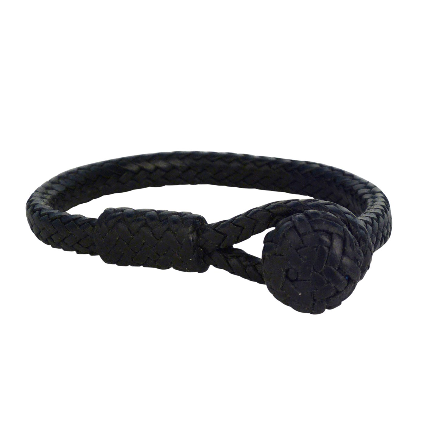 Aaron Lopez Bautista Black Braided Leather Bracelet Shiprock Santa Fe