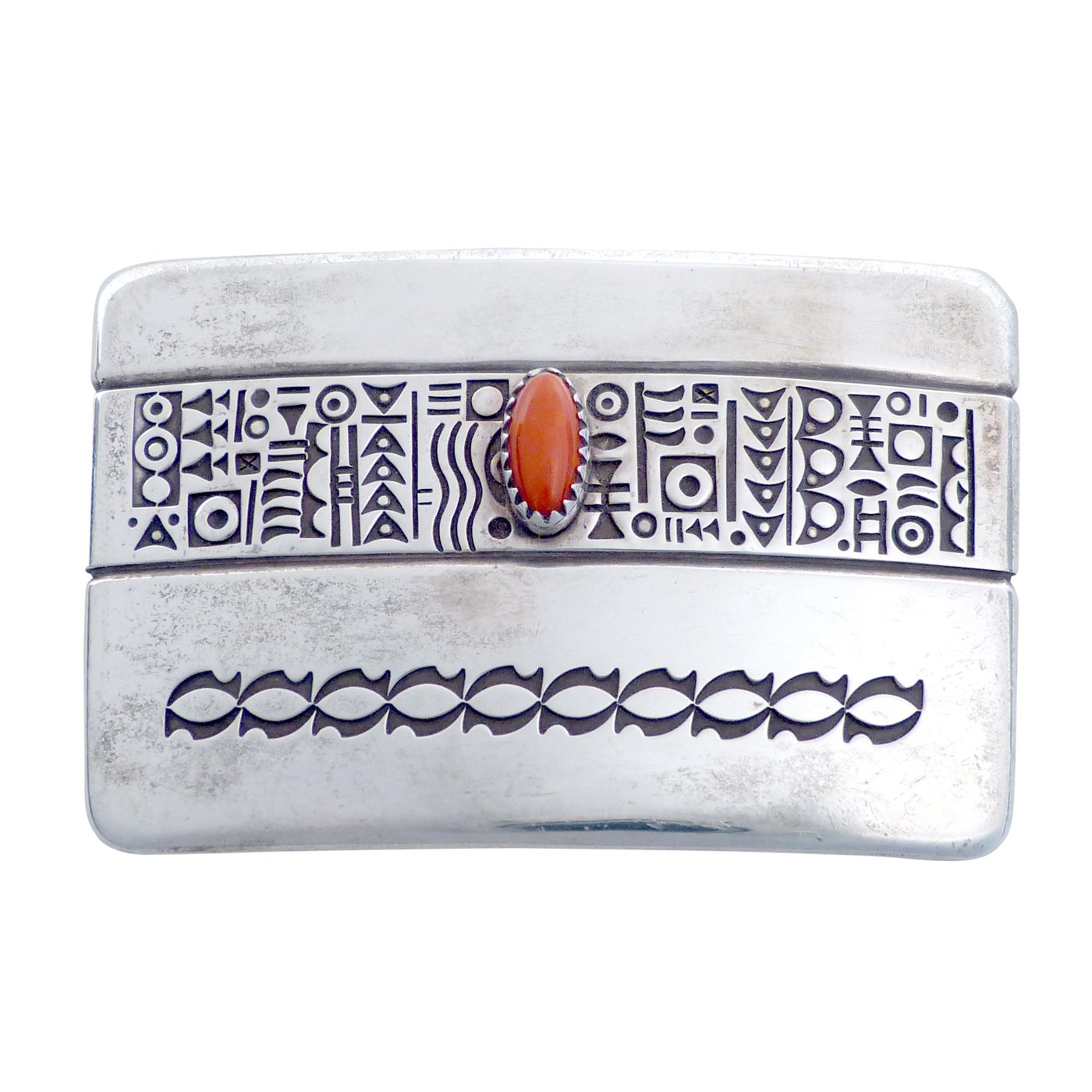 Norbert Peshlakai Sterling Silver Belt Buckle - Four Winds Gallery