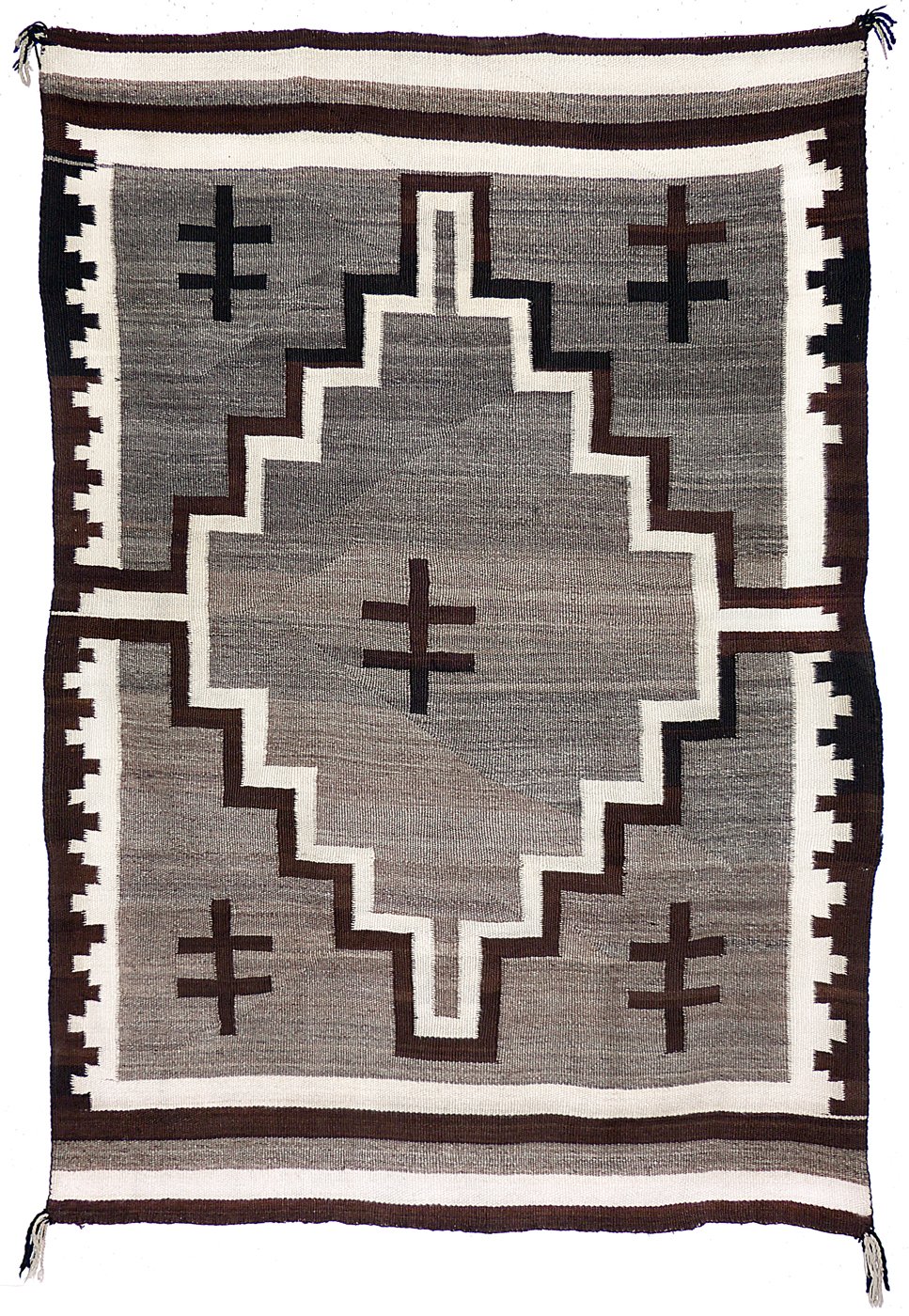 Navajo Natural Rug with Dragonfly Motifs, c.1910 Shiprock Santa Fe