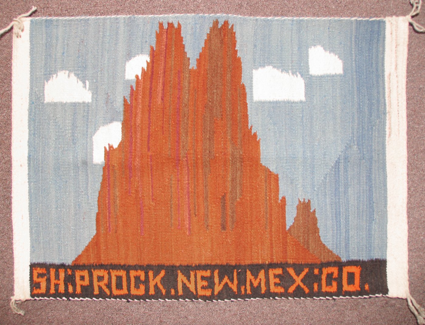 Shiprock, N.M. Pictorial Textile, c. 1950 Shiprock Santa Fe