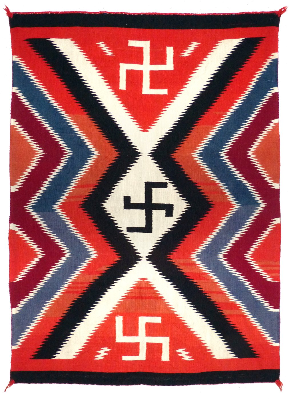 Navajo Germantown Rug with Whirling Logs, c.1890 Shiprock Santa Fe