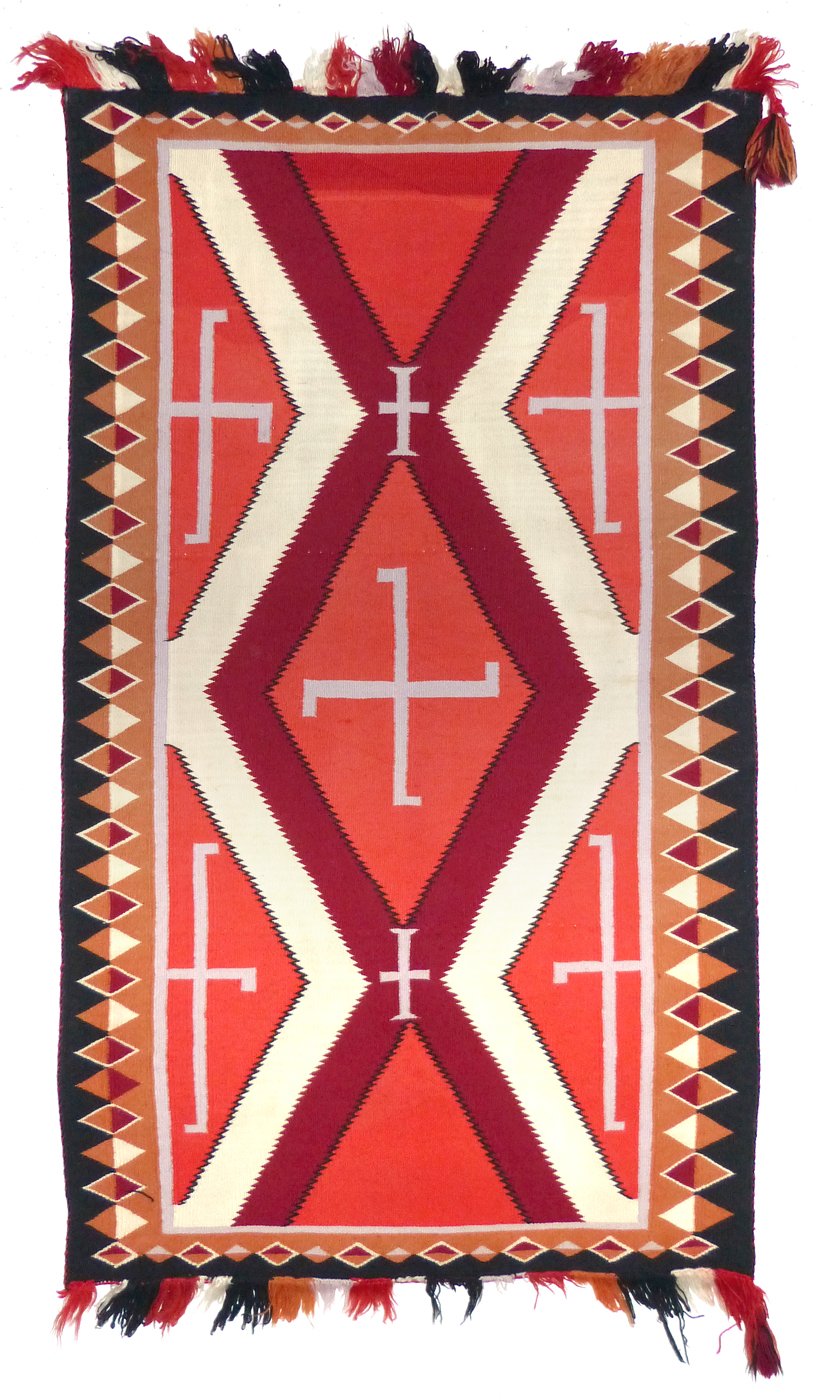Navajo Germantown Rug with Whirling Logs, c.1890 Shiprock Santa Fe
