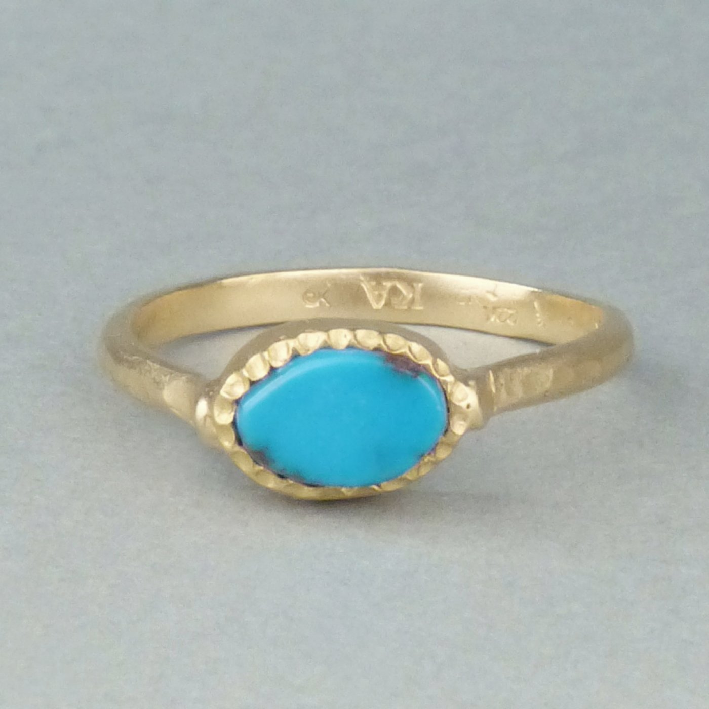 Kiowa 22k Gold and Turquoise Ring by Keri Ataumbi | Shiprock Santa Fe
