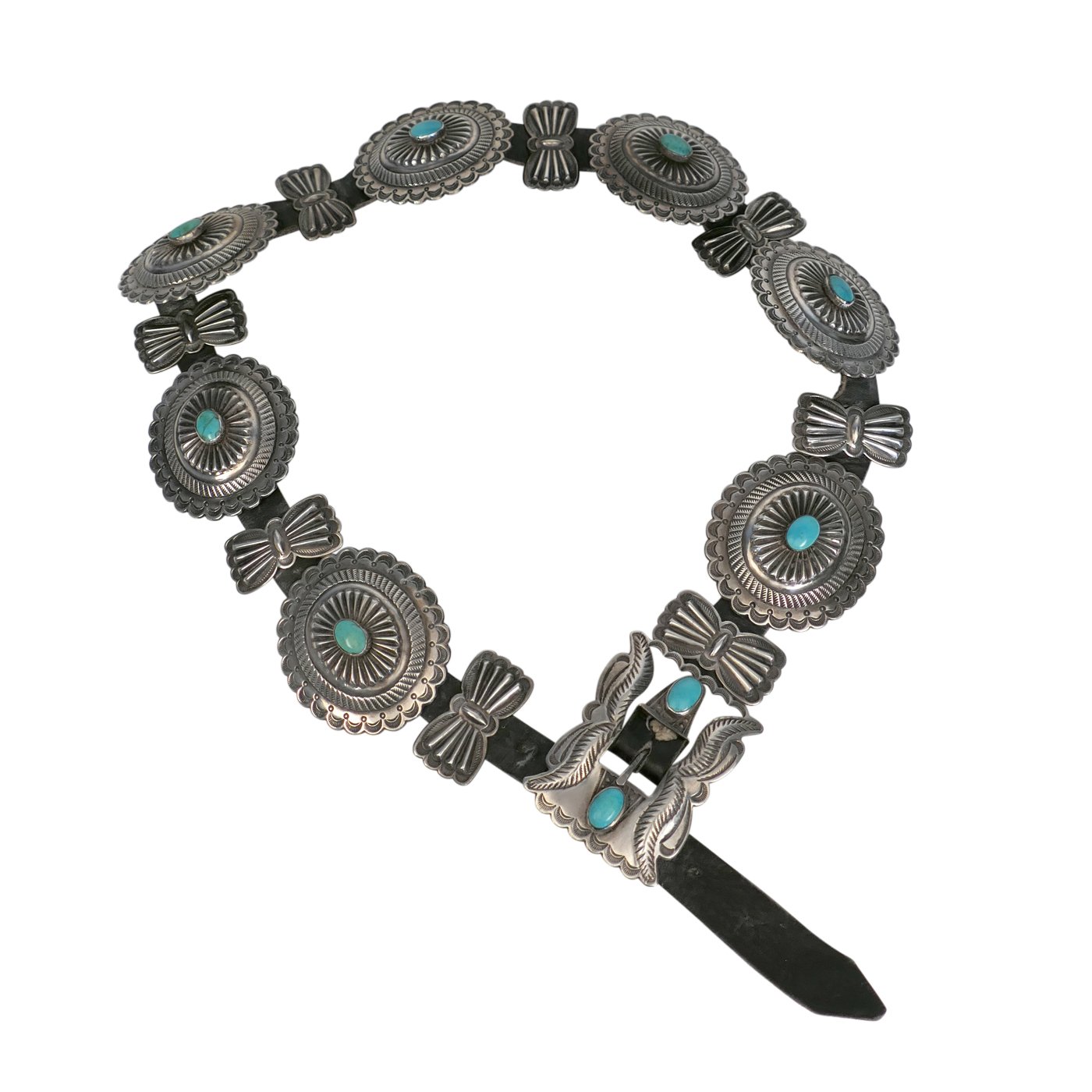 Billy Goodluck, Navajo Concho Belt with Turquoise, c.1940 | Shiprock ...