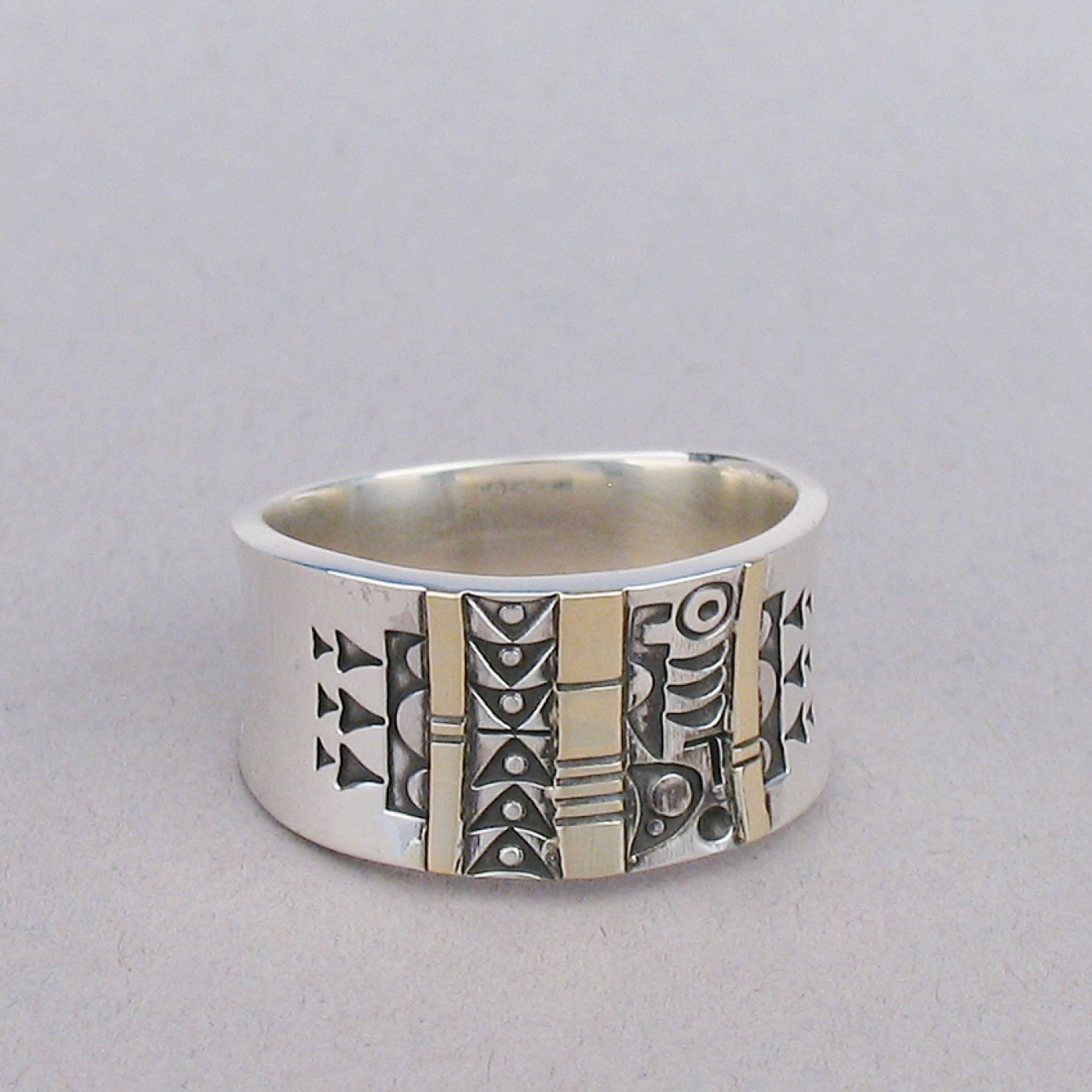 Stamped Ring with 14K Gold Overlay | Shiprock Santa Fe