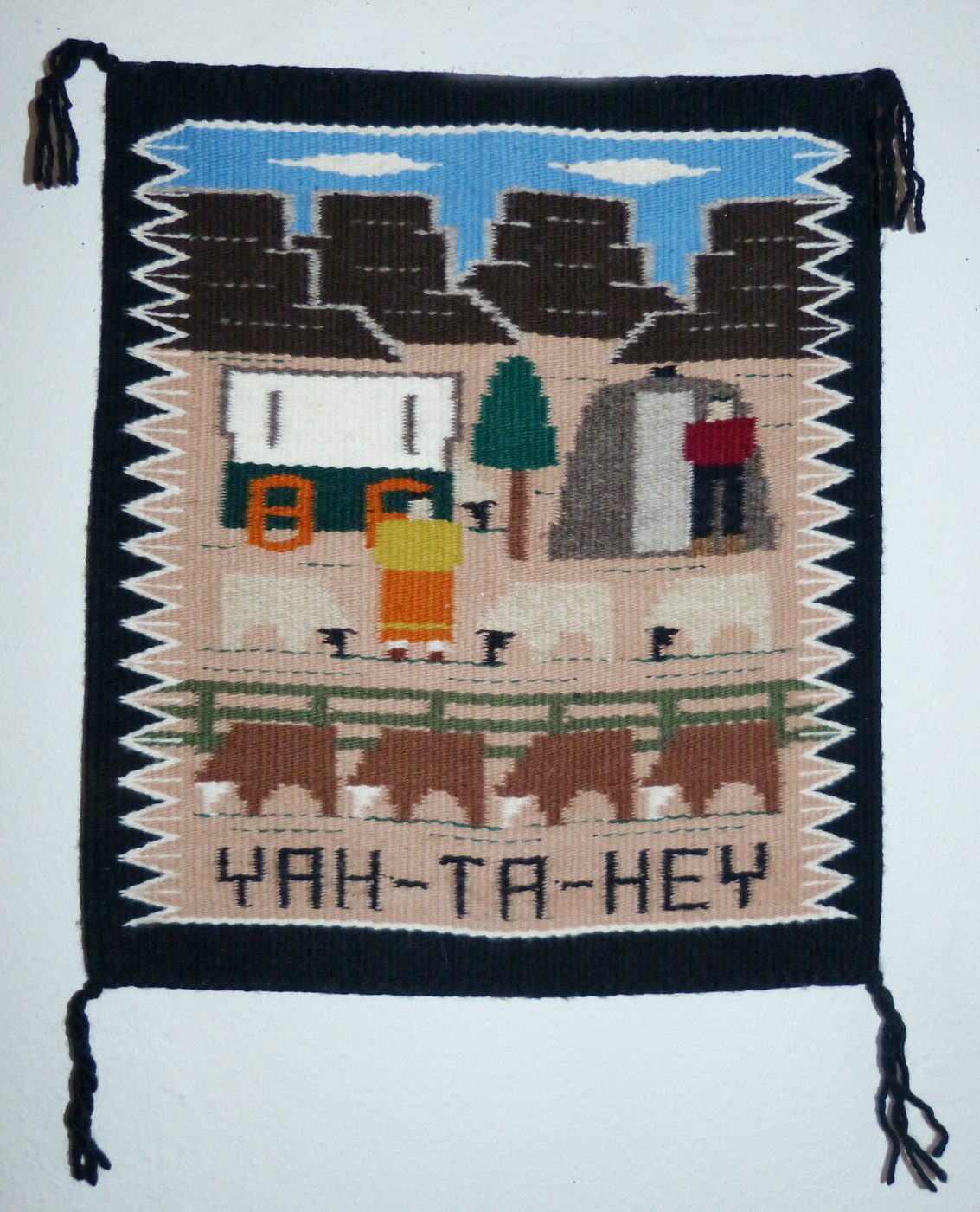 Navajo Yahtahey Pictorial Rug, c. Shiprock Santa Fe