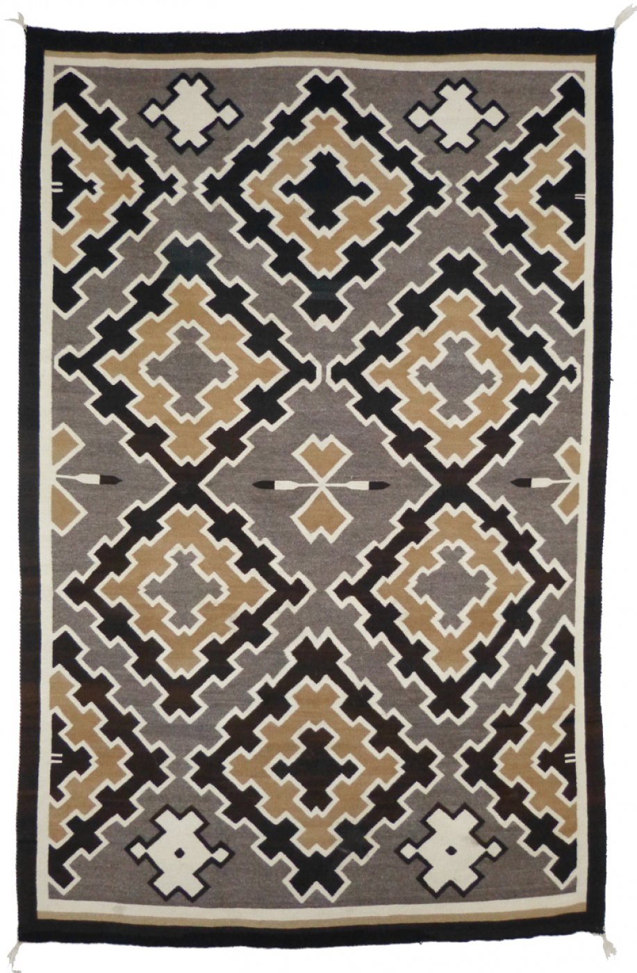 Navajo Two Grey Hills Trading Post Rug, c.1940 Shiprock Santa Fe