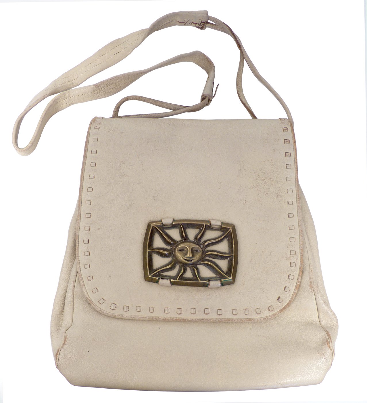 Savvy Collector » Leather Shoulder Strap Purse with Charles Loloma Emblem  by Lloyd Kiva NewLloyd Kiva New