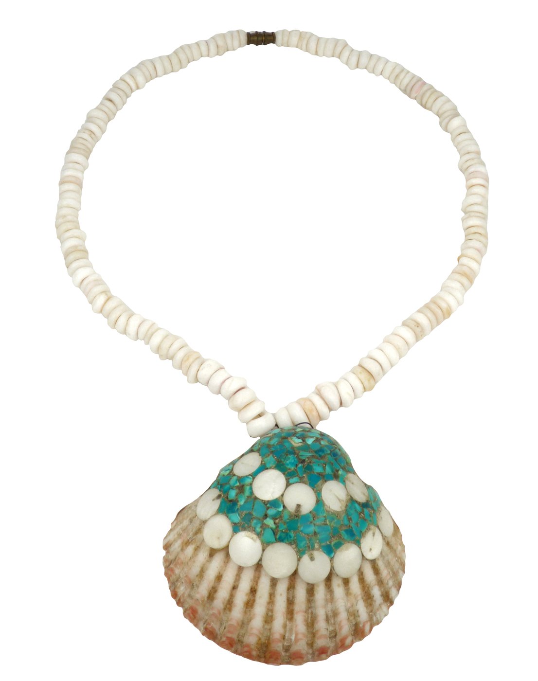 Santo Domingo Shell Necklace with Inlay | Shiprock Santa Fe