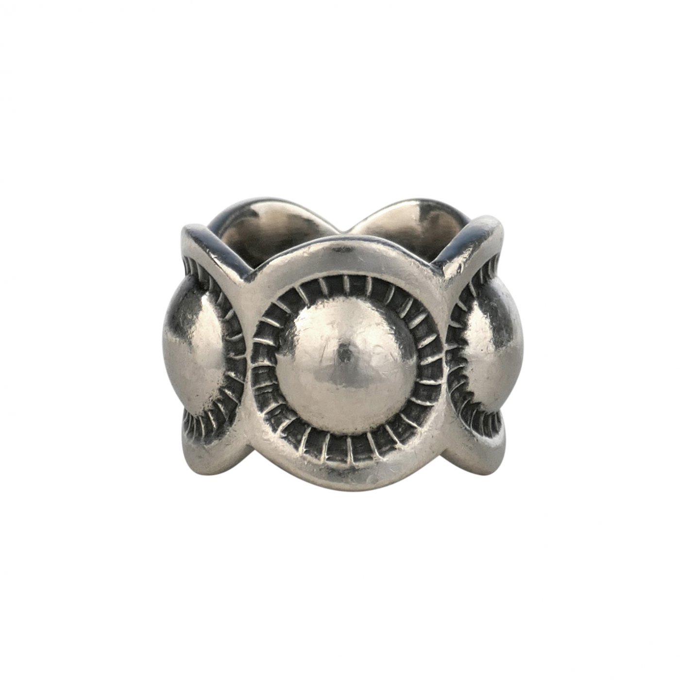 Cody Sanderson, Navajo Silver Ring with Repousse | Shiprock Santa Fe