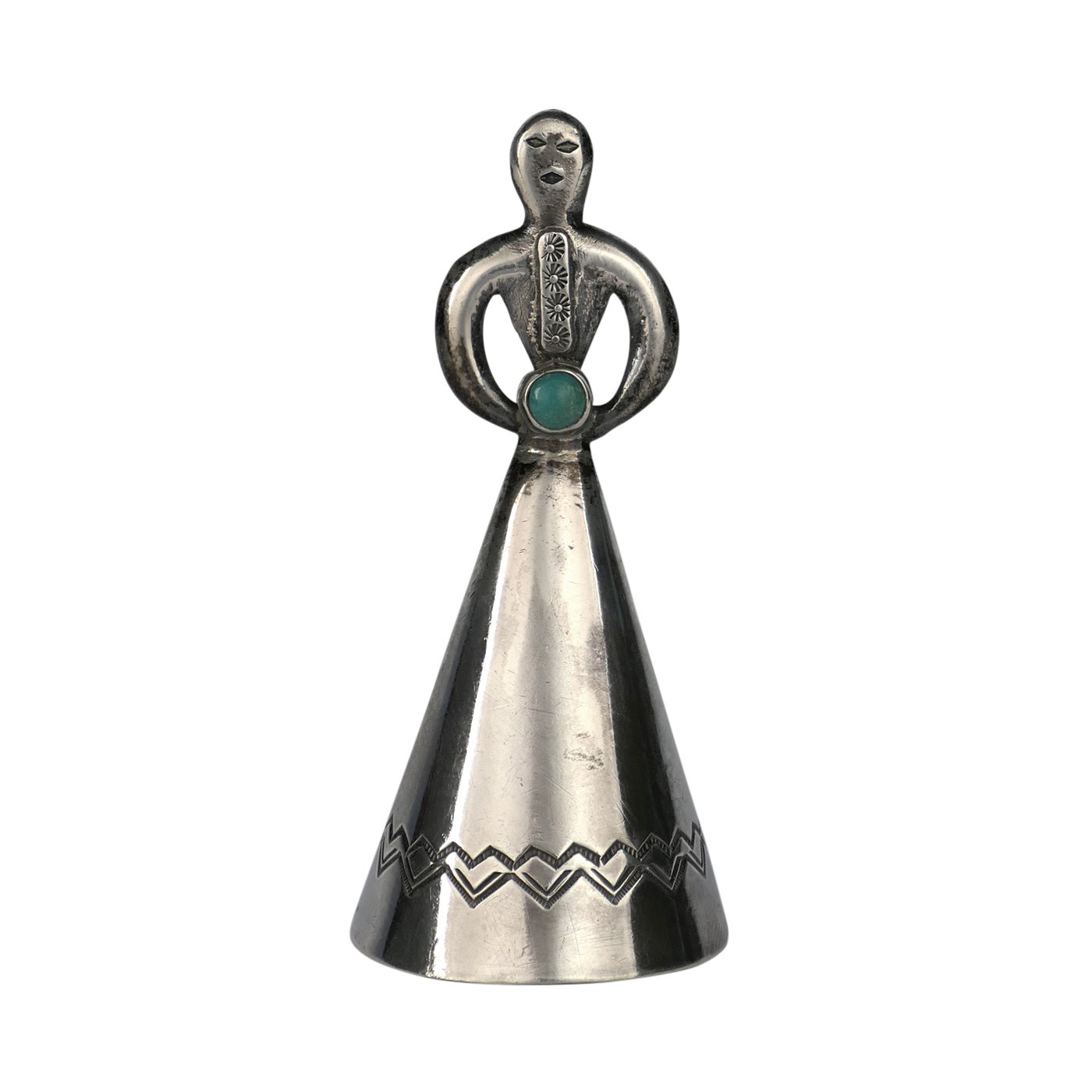 Navajo Silver Figural Bell with Turquoise Cabochon, c.1940 | Shiprock ...