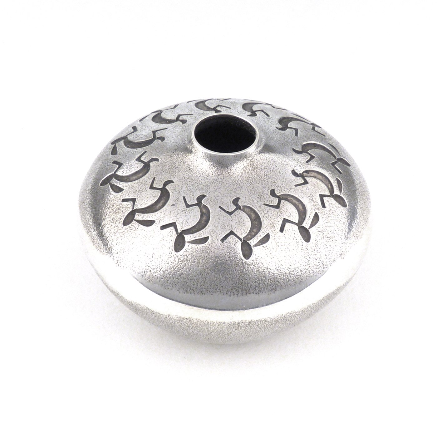 Norbert Peshlakai, Navajo Stamped Silver Seed Pot | Shiprock Santa Fe