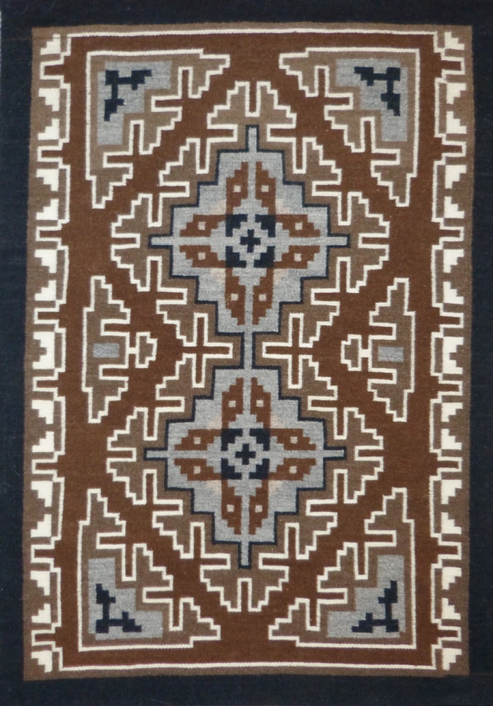 Navajo Two Grey Hills Trading Post Rug, c. 1970 Shiprock Santa Fe