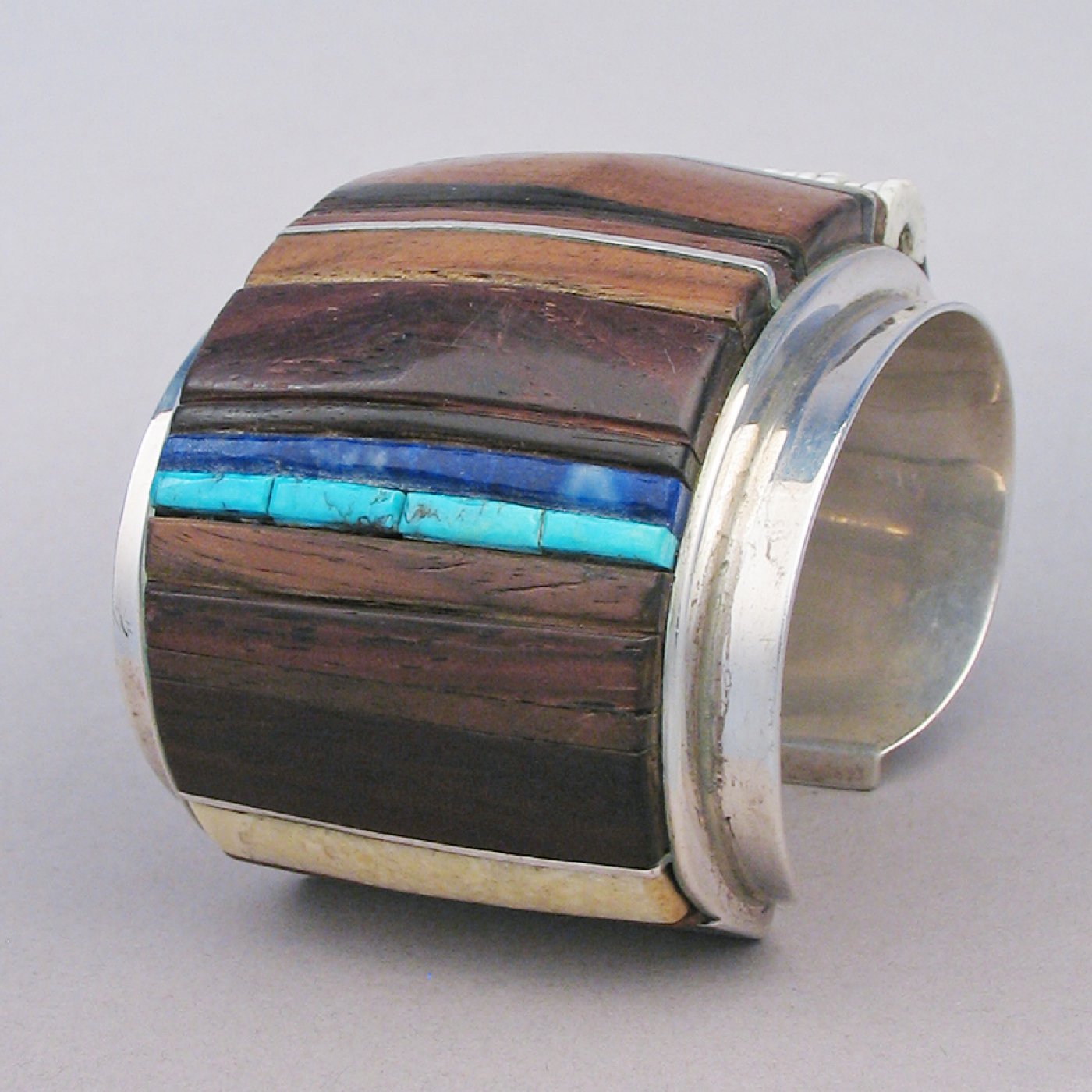 Charles Loloma Hopi Ironwood Height Inlay Cuff, c. 1960 | Shiprock Santa Fe