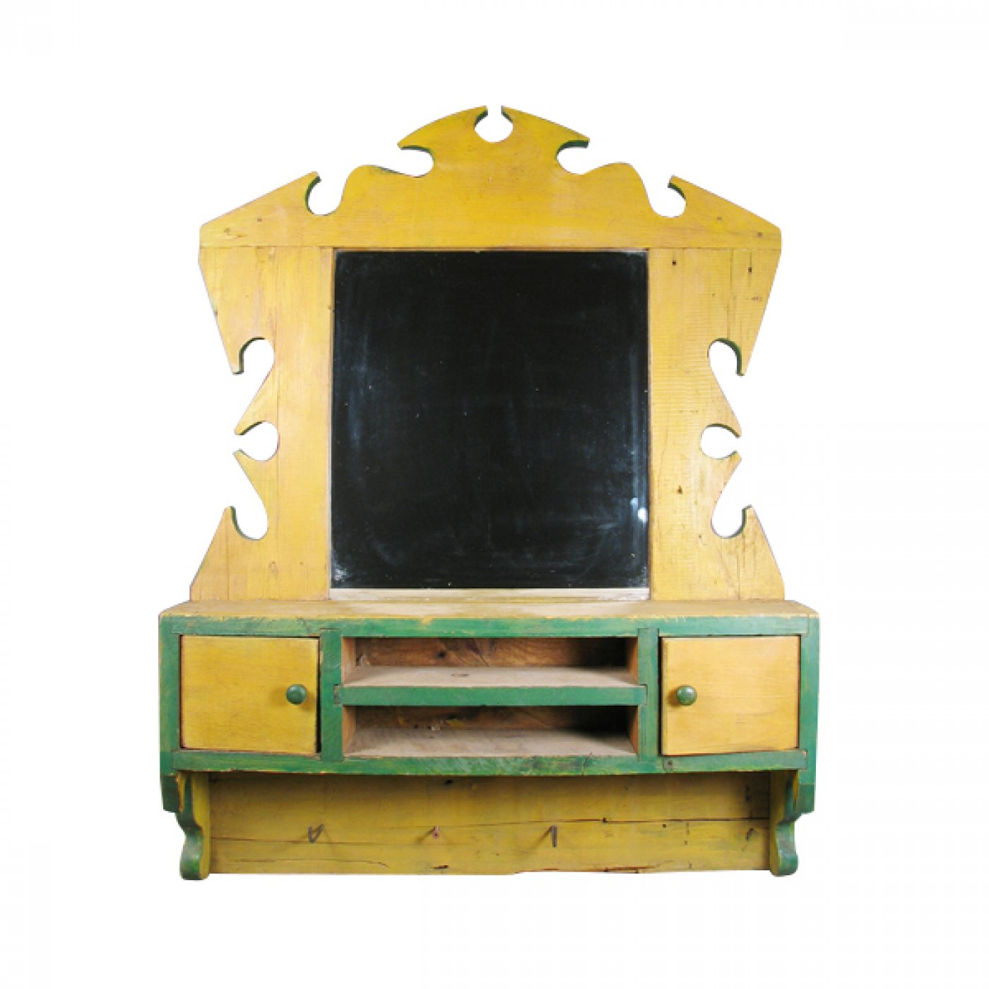 Vintage Wood Framed Mirror with Shelf Shiprock Santa Fe