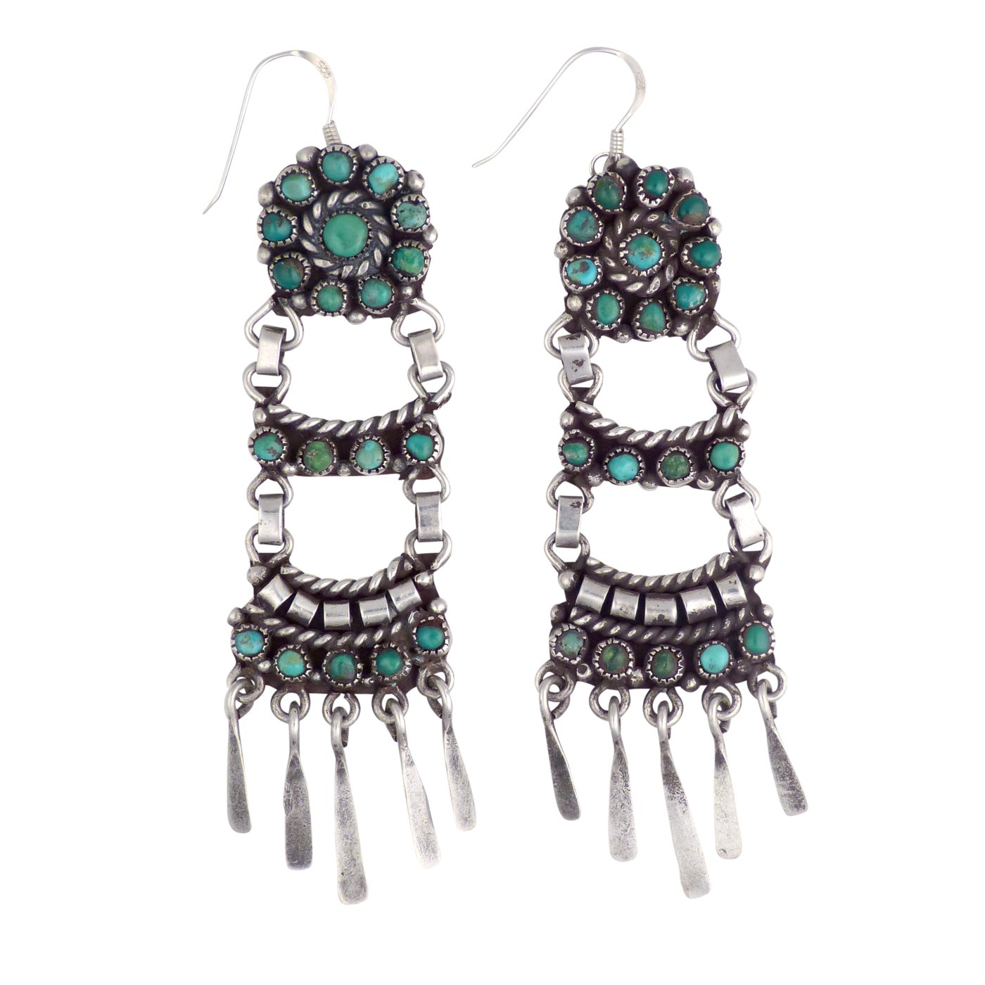 Zuni Chandelier Earrings, c.1950 Shiprock Santa Fe
