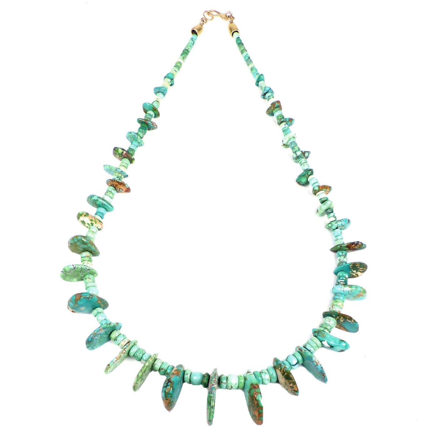 John Huntress, Carico Lake Turquoise Tab Necklace | Shiprock Santa Fe