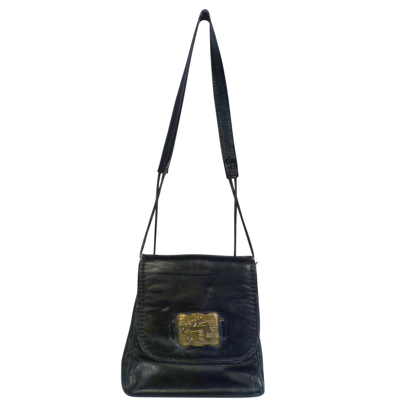 Lloyd Kiva New, Cherokee Black Leather Purse with Cast Bronze by ...
