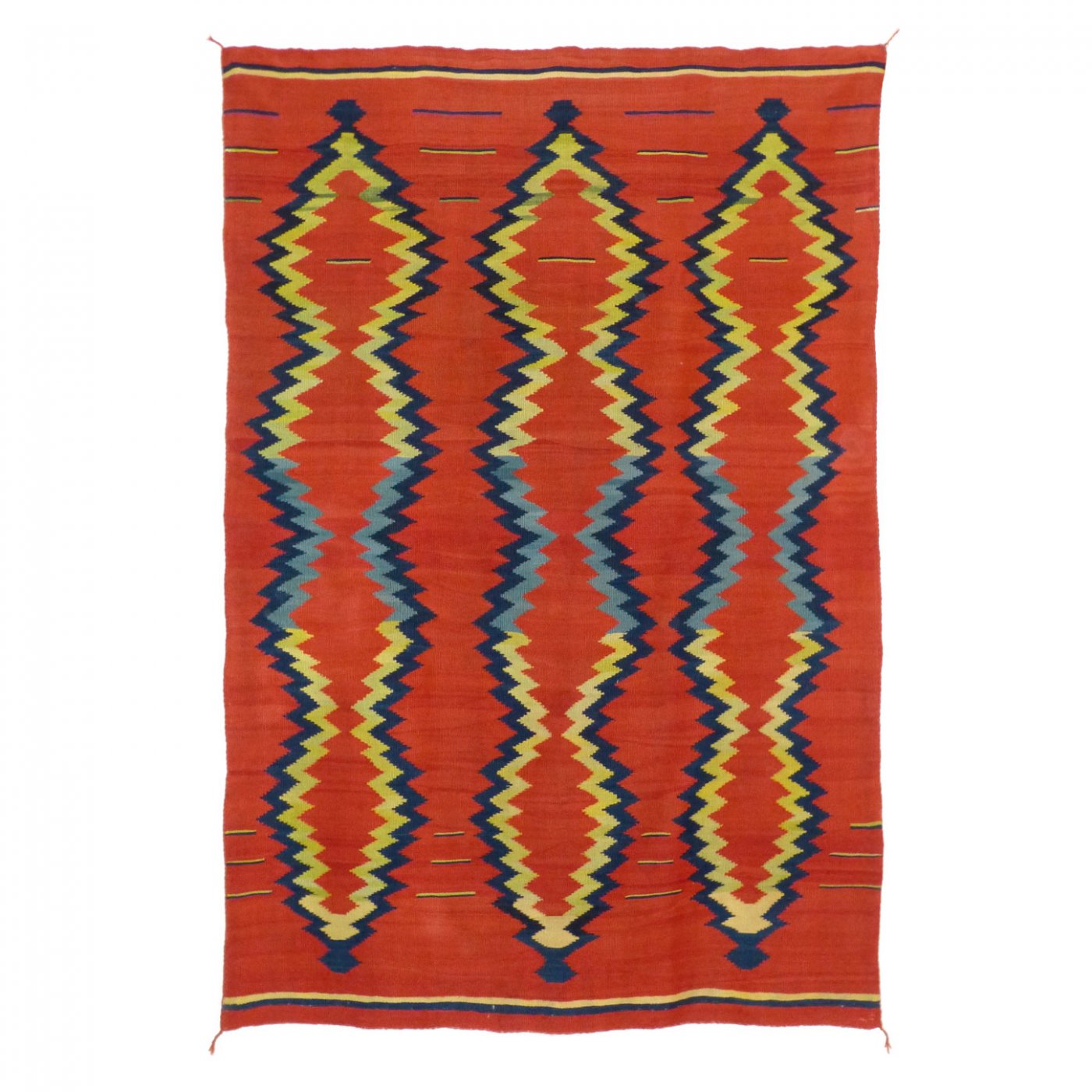 Navajo Late Classic Blanket with Indigo, c.1875 Shiprock Santa Fe