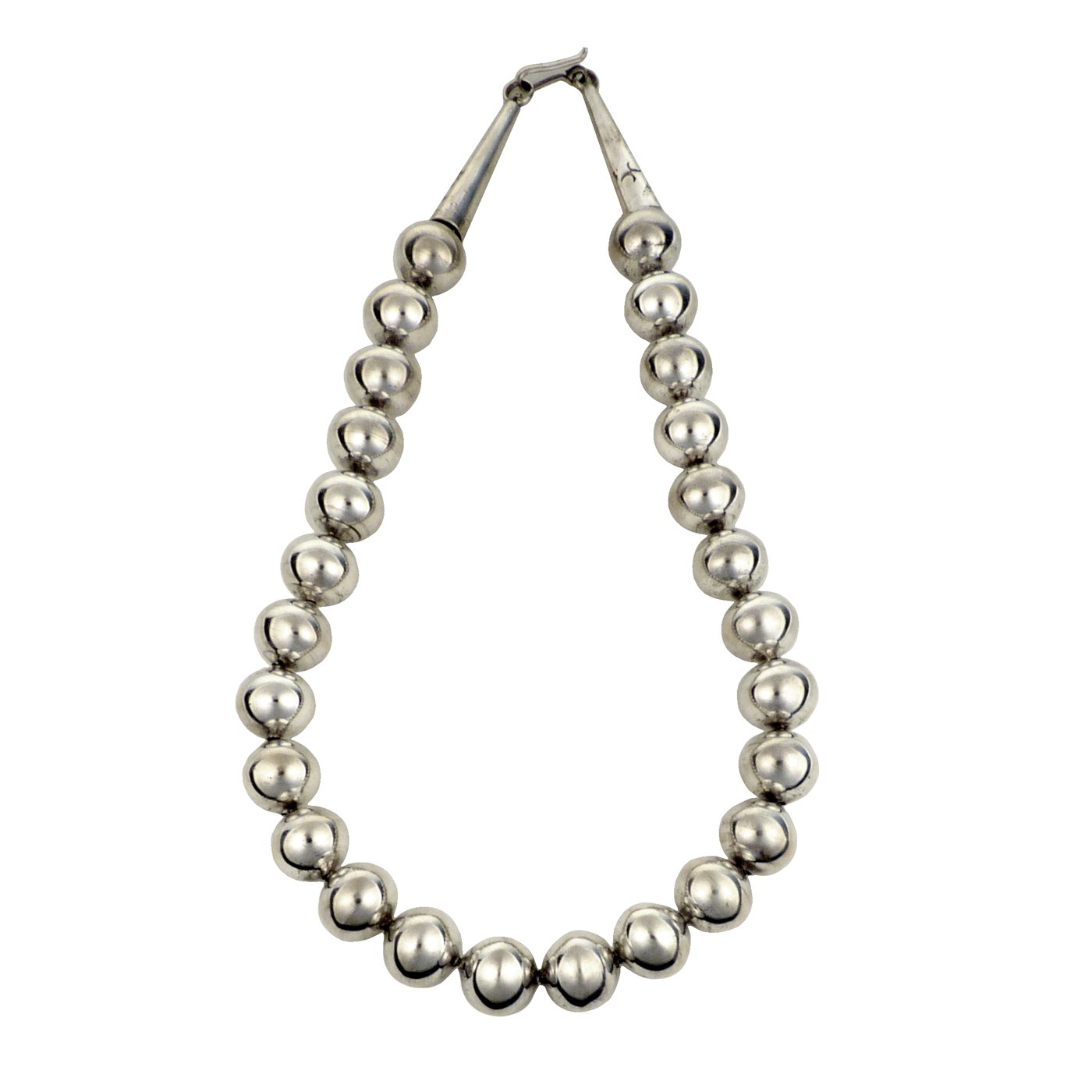 Cippy Crazy Horse, Cochiti Silver Bead Necklace | Shiprock Santa Fe