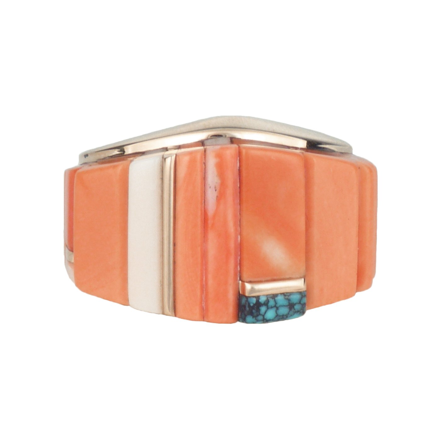 Sonwai, Hopi 18 Carat Gold Height Inlay Ring | Shiprock Santa Fe