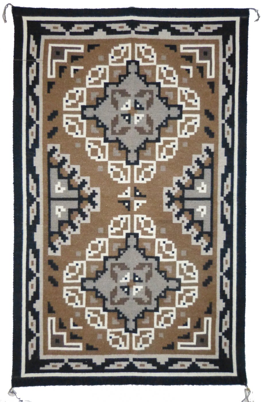 Navajo Two Grey Hills Trading Post Rug, c. 1970 Shiprock Santa Fe