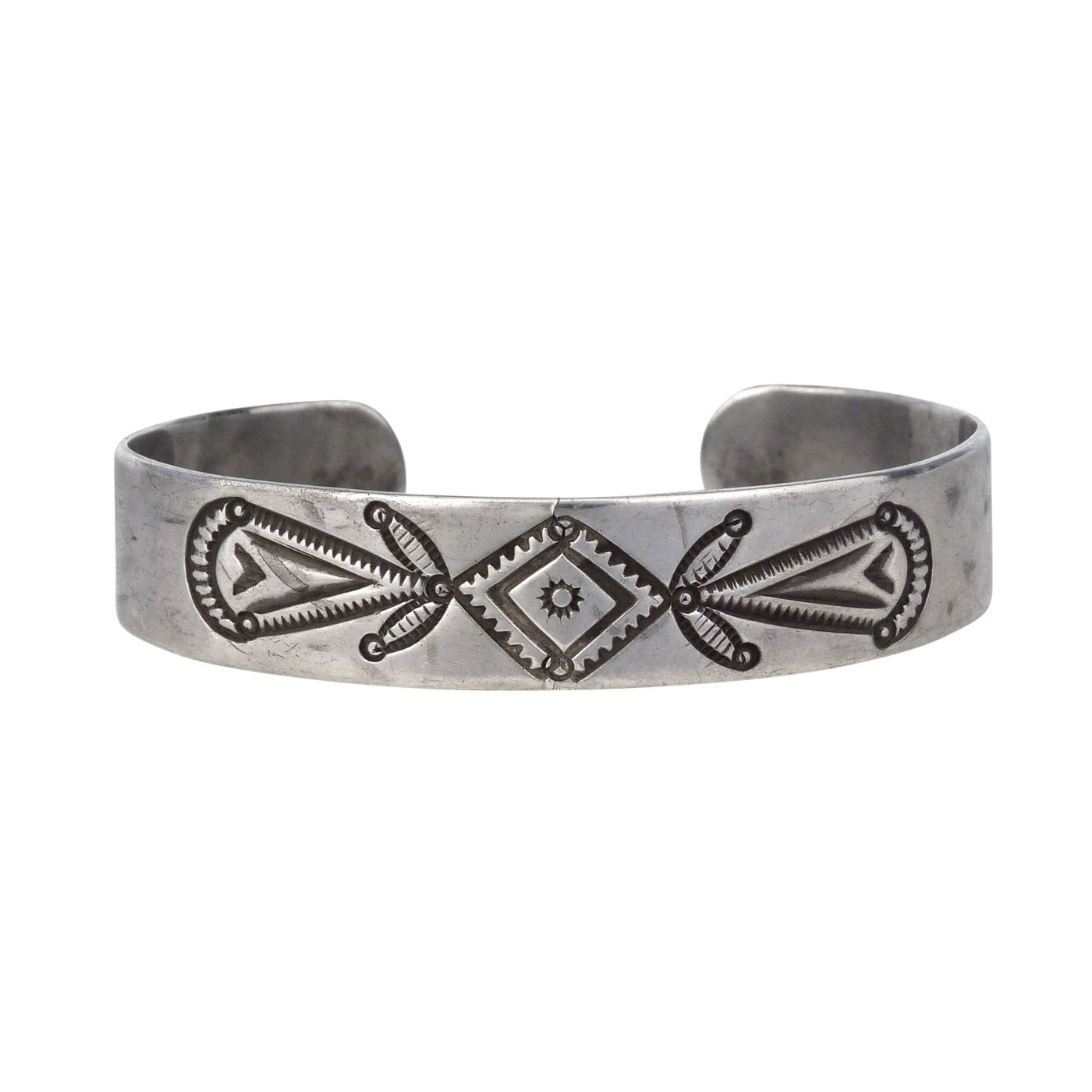 Navajo Stamped Silver Bracelet, c.1920 | Shiprock Santa Fe