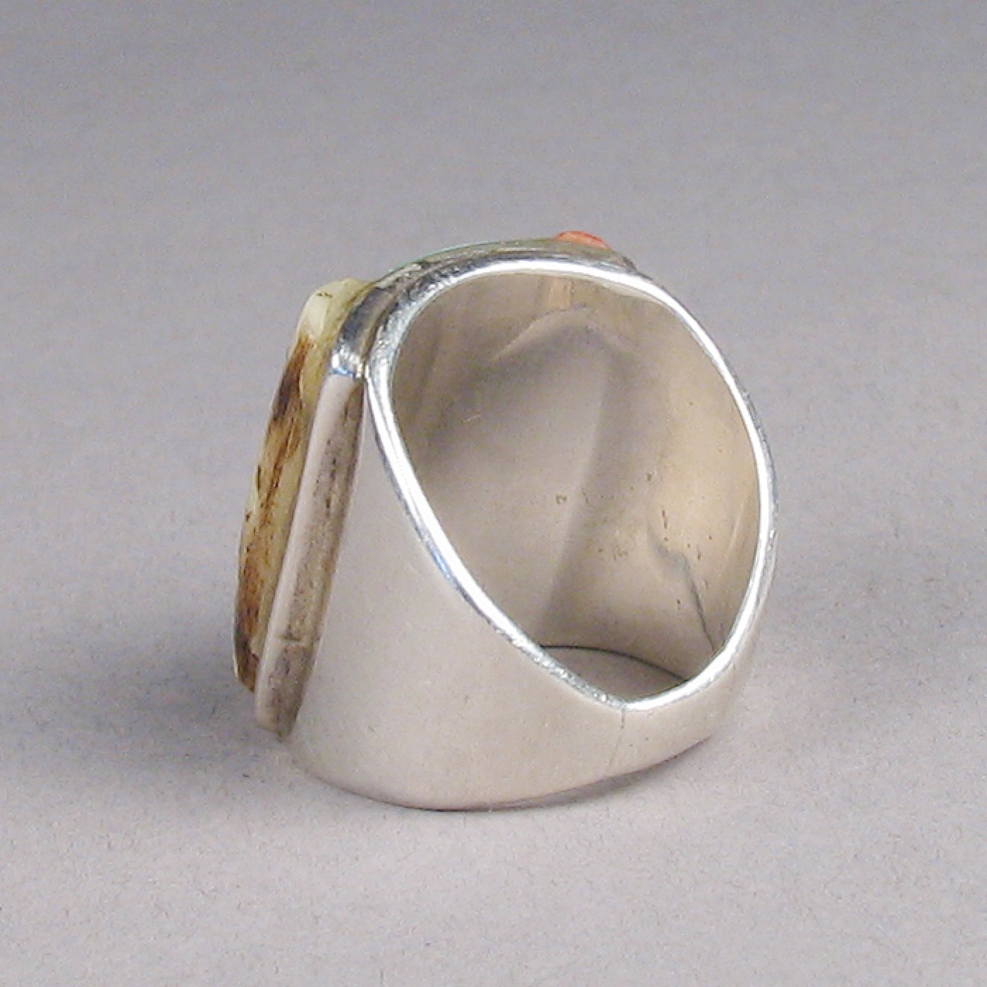 Silver Ring with Geometric Inlay, c.1950 | Shiprock Santa Fe