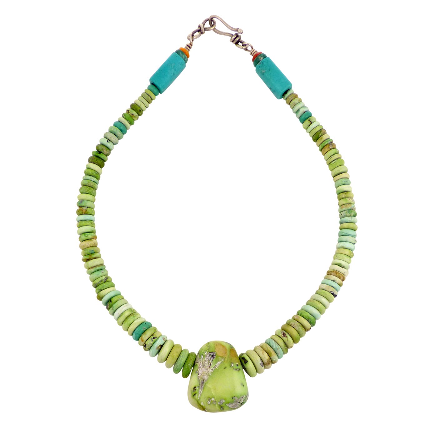 Bruce Eckhardt Rolled Orville Jack Turquoise Necklace with Pendant ...